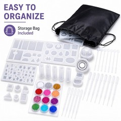 83PCS Resin Casting Silicone Molds Epoxy Spoon Kit Jewelry Making Pendant Craft