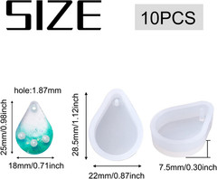 10Pcs Jewelry Casting Molds Clear Resin Pendant Silicone Molds