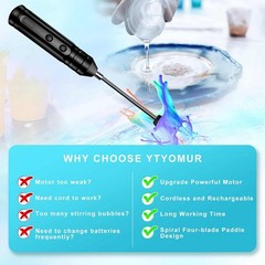 Epoxy Resin Mixer Rechargeable Powerful Slow Motor Electric Stirrer Accessories