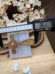 Golden cross Lace Fleur-de-lis silicone mold, handmade for crafts