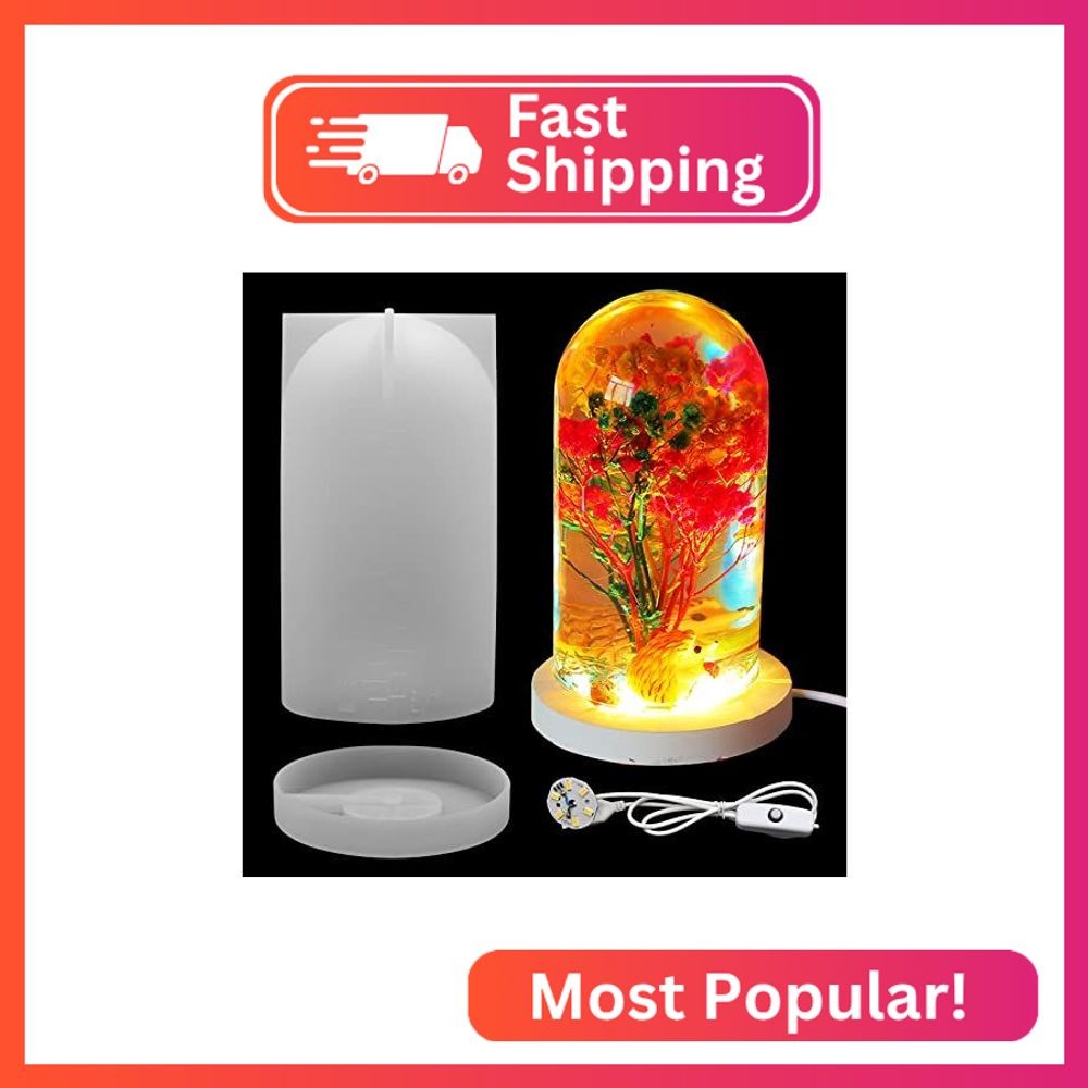 3 Pcs Large Spherical Cylinder Light Resin Silicone Mold Lamp Holder Mold for Fl