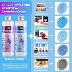 Let’S Resin Silicone Mold Making Kit-Translucent Silicone Rubber Non-Toxic Liqui