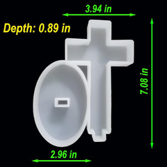 【300+ Design Optional】 Cross with Base Resin Silicone Large-Cross Mold for DIY