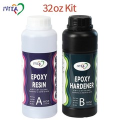 IVITA 1:1 32oz kit Epoxy Resin Casting Self-Leveling, Crystal Clear Bubble-Free