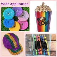 12600Pcs Multicolor 4mm Flatback Resin Rhinestones for Crafting with 1 B7000
