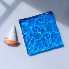1pcs 10x10cm Wave Water Ripple Scene Floor Model Ornament Resin Base Accessories