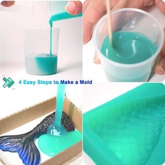 Silicone Mold Making Kit Liquid RTV Pourable Easy Mixing Fast Curing Non Toxic