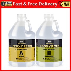 1 Gallon 3×UV Resistant Resin Kit,No Bubble & Crystal Clear Epoxy Resin for C…