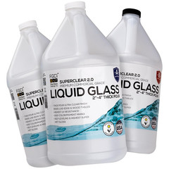 Superclear Liquid Glass Deep Pour Epoxy Resin 3 Gallons Kit, 2-4 Inch Clear Cast