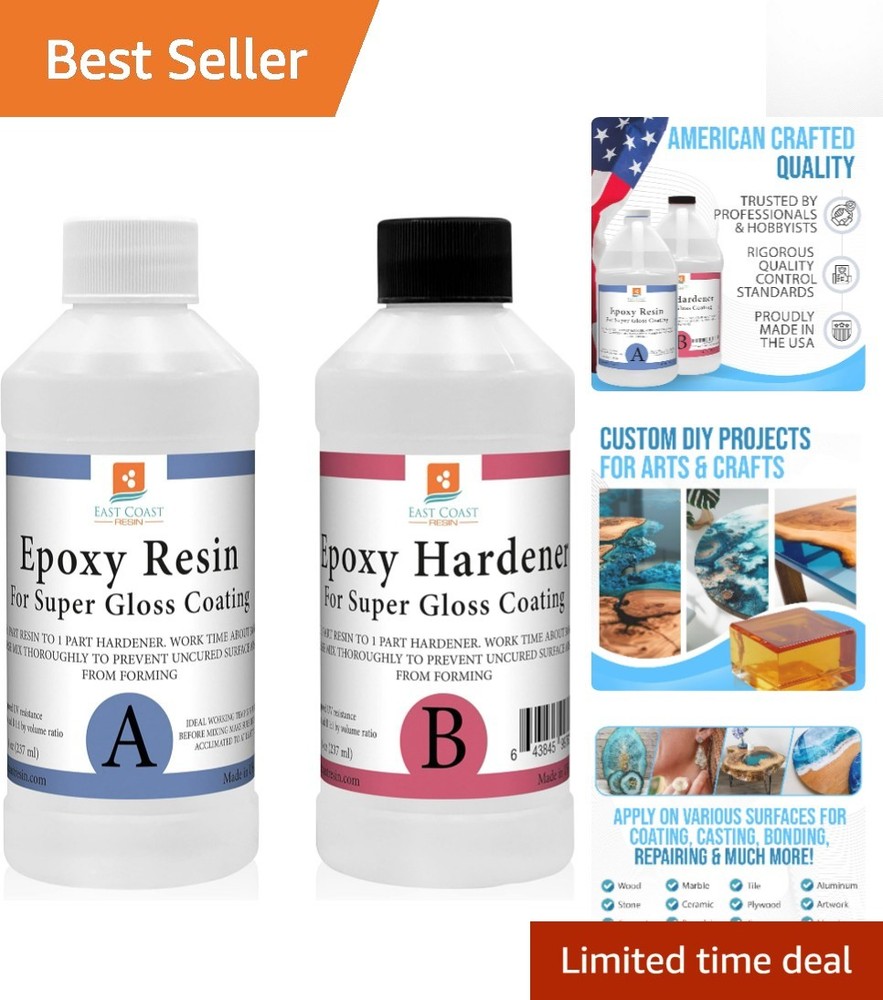 16 oz Self-Leveling Clear Epoxy Resin for Gorgeous Finishes – Safe & Easy to Use