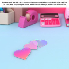Heart Shaped Iridescent 3″ Acrylic Tile with Hole for Crafts and Party Decor