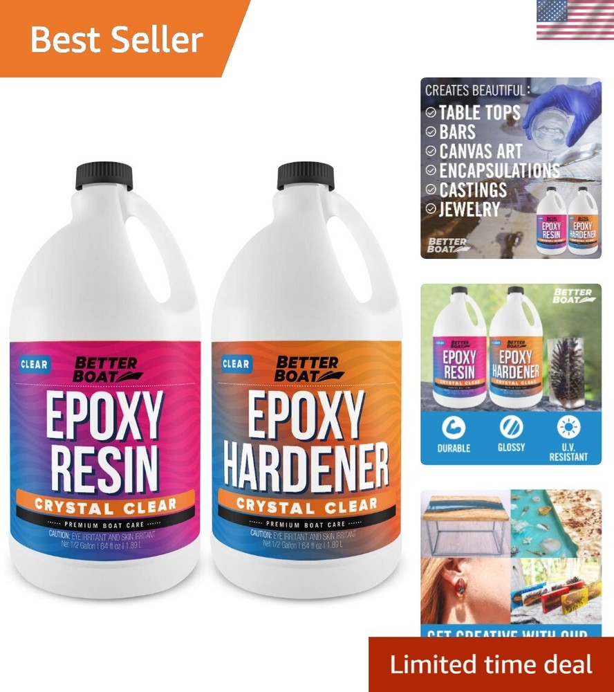 Water Resistant 1 Gallon Epoxy Resin Kit – Ideal for DIY Tumblers & Jewelry