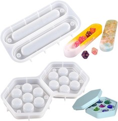 2 PCS Dice Storage Box Resin Mold Resin Molds Silicone Dice Box Molds with Lid R