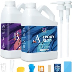 1 Gallon Epoxy Resin Kit – Food Safe, Crystal Clear, High Gloss & Bubble-Free