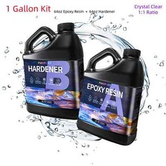 Crystal Clear Tumbler Epoxy Resin 1 Gallon Kit – Mixing 1:1 Ratio By Volume