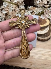 Golden cross Lace Fleur-de-lis silicone mold, handmade for crafts