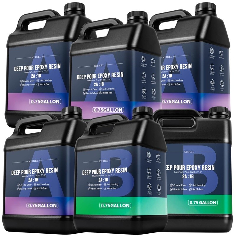 Deep Pour Epoxy Resin Kit 3Gallon Clear Professional Grade Art Resin 2:1 Mix New