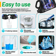 Crystal Clear Bulk 1 Gallon Kit Epoxy Resin No Bubble easy mixing – (2X 64OZ)