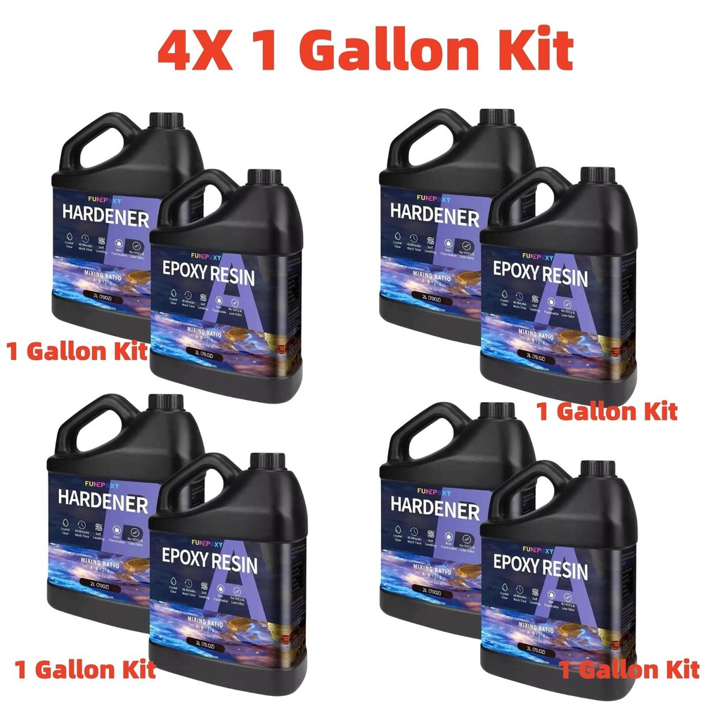 Crystal Clear Tumbler Epoxy Resin 4X 1 Gallon Kit – DIY Craft Jewelry Making