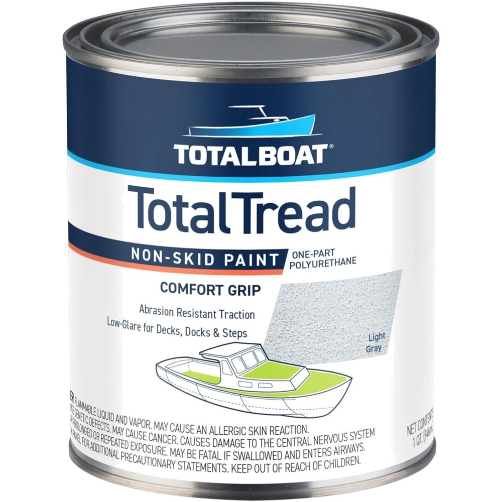 Marine-Grade TotalTread Non-Skid Paint – 32 Fl Oz Light Gray for Boating Safety