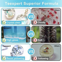 16oz Epoxy Resin Kit Crystal Clear Heat Resistant For Art DIY (8oz+8oz)