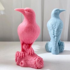 Crow Raven Cylinder Candle Resin Mold Silicone Casting Spiral Wave Decor DIY