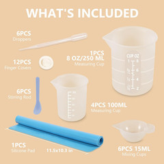 Silicone Measuring Cups for Resin, Resin Supplies with 250&100Ml