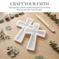 Cross Silicone Resin Molds, 2pcs Cross Pendant Epoxy Resin Mold Crucifix Cast…