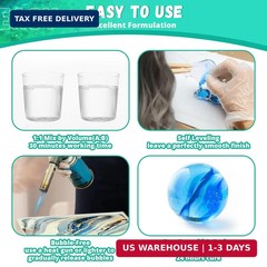 Crystal Clear Epoxy Resin Kit, 16OZ Epoxy Kit – High-Gloss & Bubbles Free, Self-