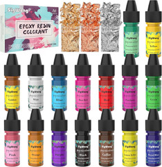 16 Color Liquid Epoxy Resin Pigment Set Translucent Dye DIY Jewelry Making
