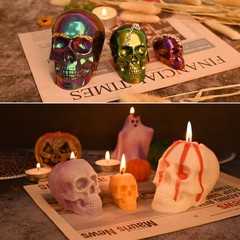 Actvty Skull Resin Mold, Set of Large, Medium, Small Silicone Transparent