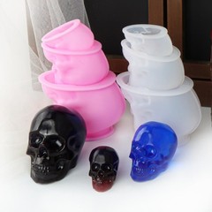 3d Skull Silicone Mold Epoxy Resin Candle Sculpture Halloween Decoration