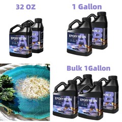 Epoxy Resin 1:1 Kit – Crystal Clear, Self Leveling, 32oz/64oz/Bulk 1 Gallon