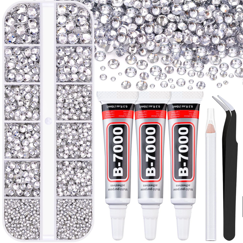 Resin Rhinestones for Crafting with B7000 Jewelry Glue, 1 Box Clear Flatback Cry