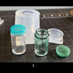 Miniature Jar Mold, Mini 3D Jar with Lid Silicone Resin Molds, Small Cylinder Bo