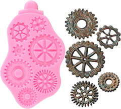 Steampunk Gear Silicone Mold Compass Cogs Gears Teeth Fondant Molds for Steampun