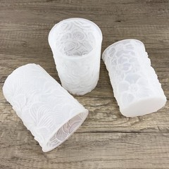 3pcs Flower Cylinder Candle Silicone Molds for Candle Making Soaps Light Resi…