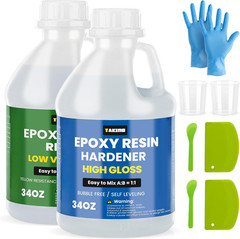 68OZ Crystal Clear Epoxy Resin Kit – 1:1 Mixing Ratio, Bubble Free & Anti-Yellow
