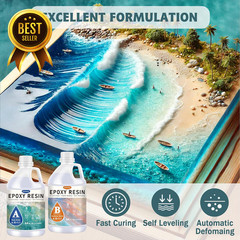 1 Gallon Clear Epoxy Resin Kit Self Leveling High Gloss Casting Deep Pour Crafts