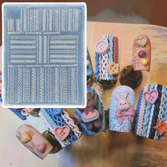 5Pcs 3D Sweater Knot Gel Nail Art Mold Arts Resin Buttons Molds for Accessories
