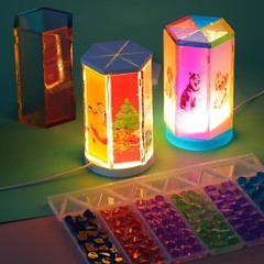 3Pcs Resin Silicone Mold Project Accessories USB Circular Light Strip round