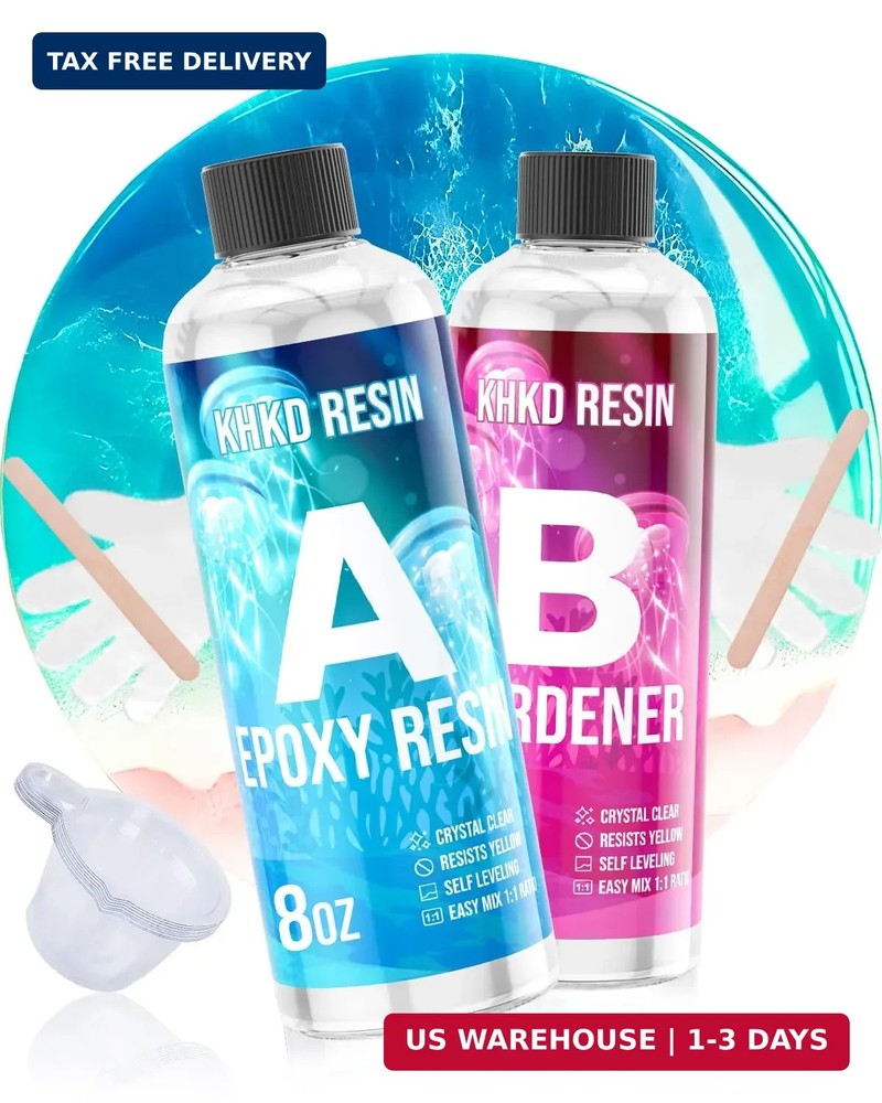 Crystal Clear Epoxy Resin Kit, 16OZ Epoxy Kit – High-Gloss & Bubbles Free, Self-