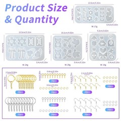104Pcs Resin Molds Set for Women, Cute Designs with Accessories, Silicone Jew…