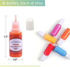 LET’S Resin 18 Colors Epoxy Pigment, Opaque Liquid Resin Colorant Each 0.35Oz,Od