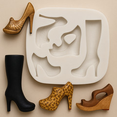 High Heel Shoes Boots Fondant Chocolate Resin Silicone Mold – Size 3 3/8″