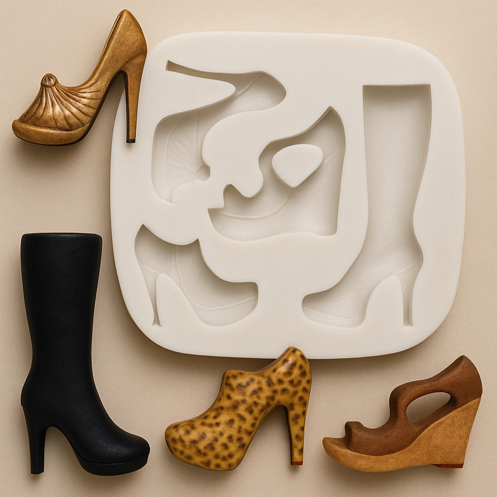 High Heel Shoes Boots Fondant Chocolate Resin Silicone Mold – Size 3 3/8″