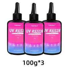 300g UV Resin Kit Super Clear Fast Cure Low Odor Jewelry DIY Crafts (3X 100g)