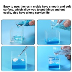 4 Inches Cube Silicone Molds Square Silicone Molds Resin Epoxy Casting Molds