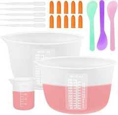 Silicone Resin Measuring Cups Tool Kit, Non-Stick Large Silicone Bowls for Ep…