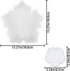 6 PCS Flower Silicone Resin Molds Large Resin Tray Mold Flower Shape Coaster …